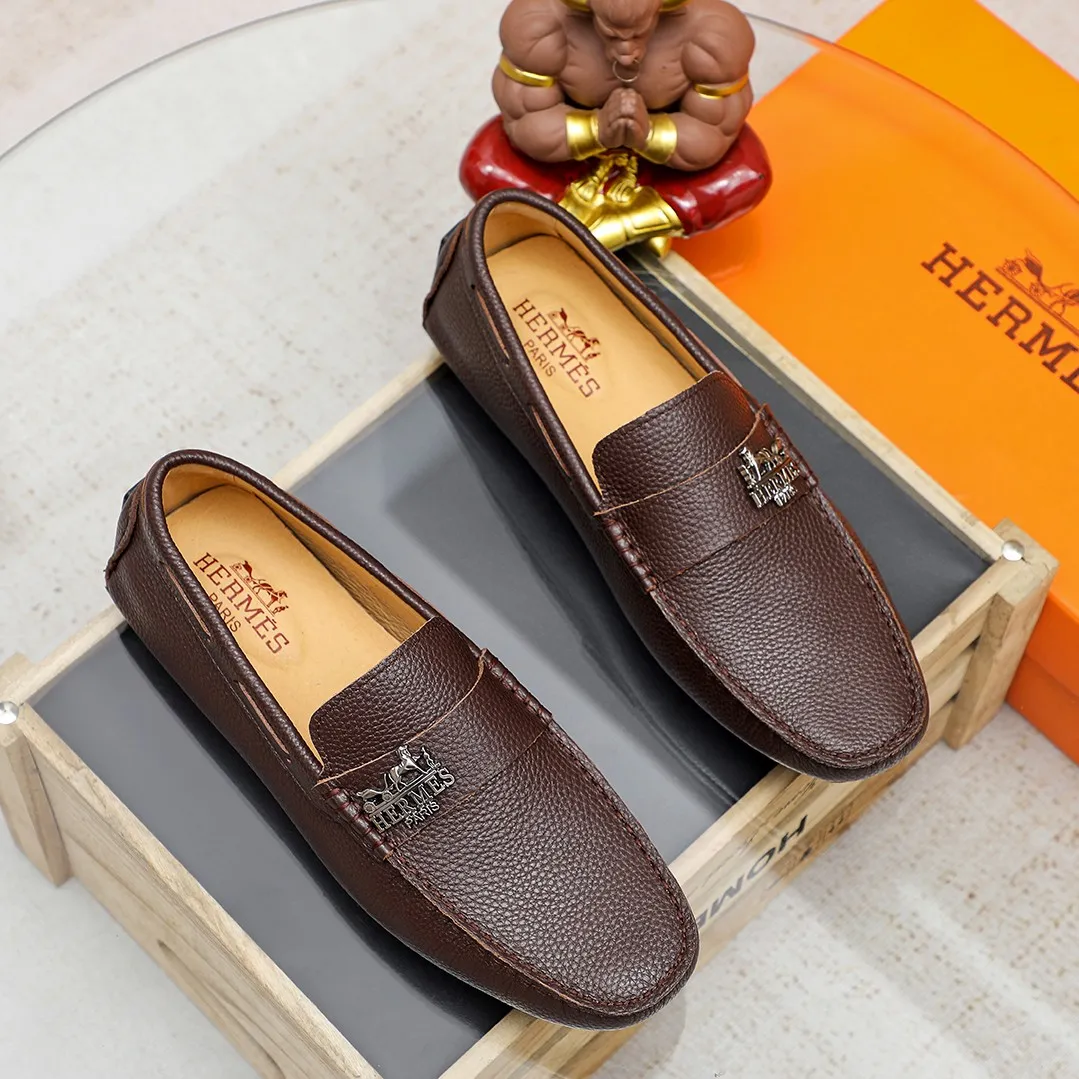 Men's shoes 💰360 🕷🕷【HERMES】The same style as Hermès counters🇨🇳Classic slip-on shoes 1:1 mold opening💯Original quality🍓Using imported first-layer cowhide🍅Pigskin lining🌶🌶Super high-end men's leather shoes🇨🇳Solid and stable Very special🍇 Color, optional! Code number 38-45……